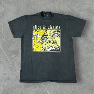 Vintage Alice In Chains 1996 Size Large Single Stitch Reprint Band Tour T-Shirt